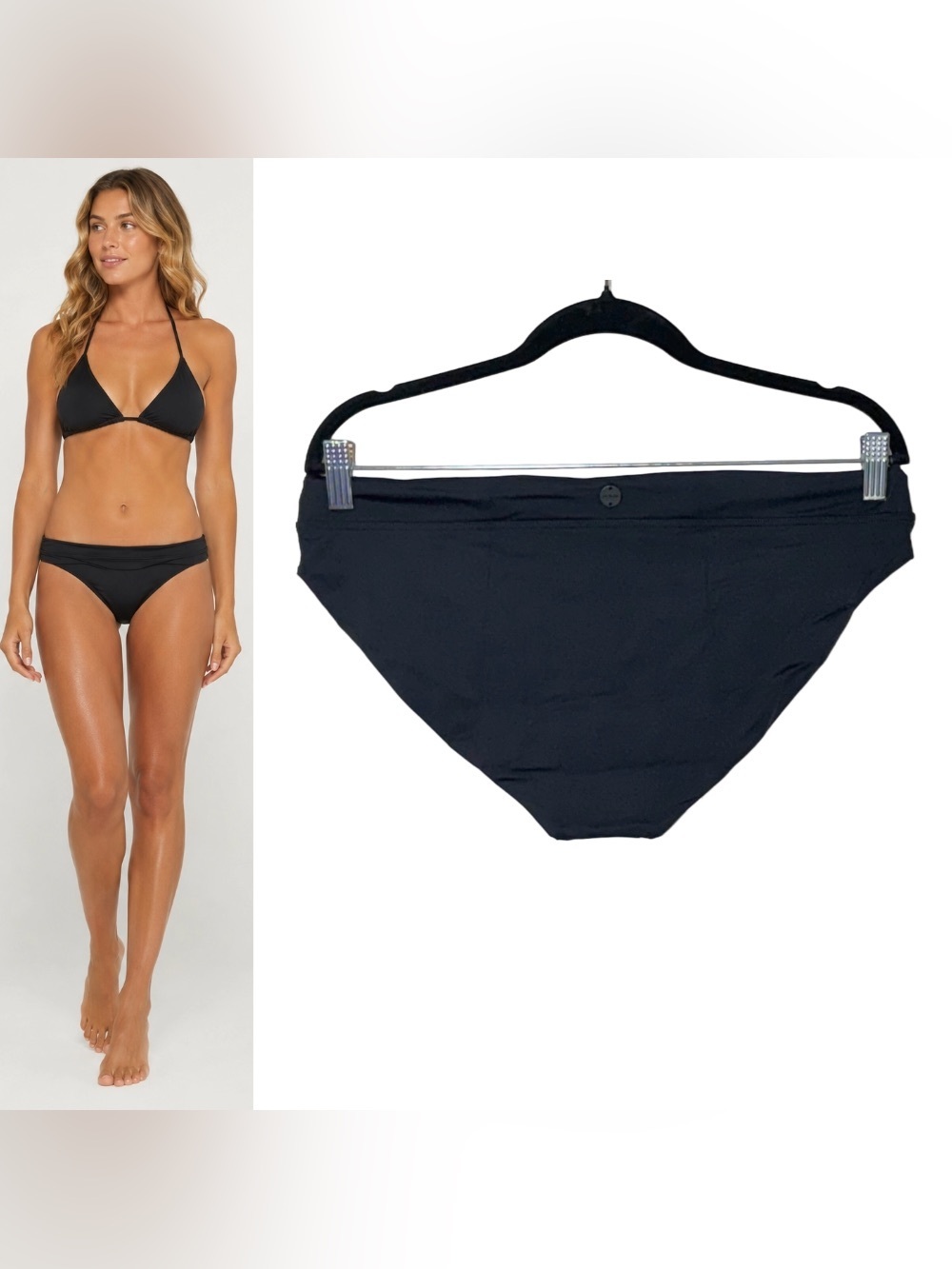 NWT PrAna Solid Black Upswell Bikini Bottom, Size XL